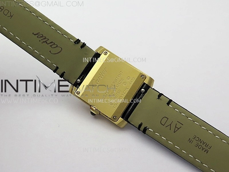 Tank Francaise Ladies 21.2mm YG 8848F 1:1 Best Edition Silver Dial on Black Leather Strap Ronda Quartz V2
